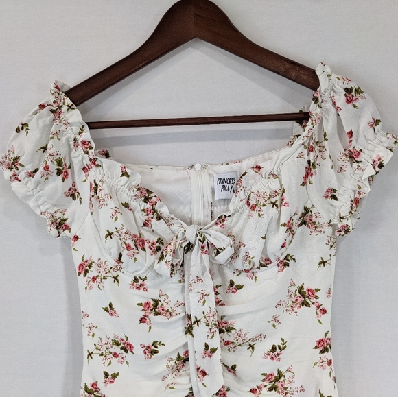 Princes Polly Ruffles Off the Shoulder Floral Mini Dress Size 2 - Picture 4 of 11